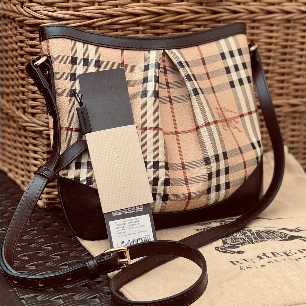 BURBERRY Hartham Haymarket Check Crossbody